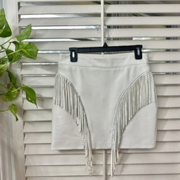 White Fringe Skirt - Picture 2 of 5